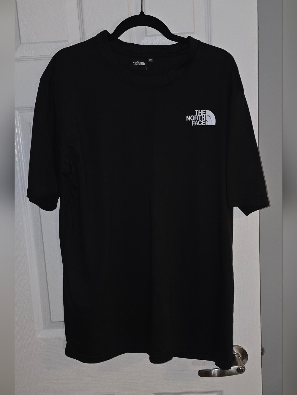 The North Face Black Short-Sleeve Tee with White Chest Logo